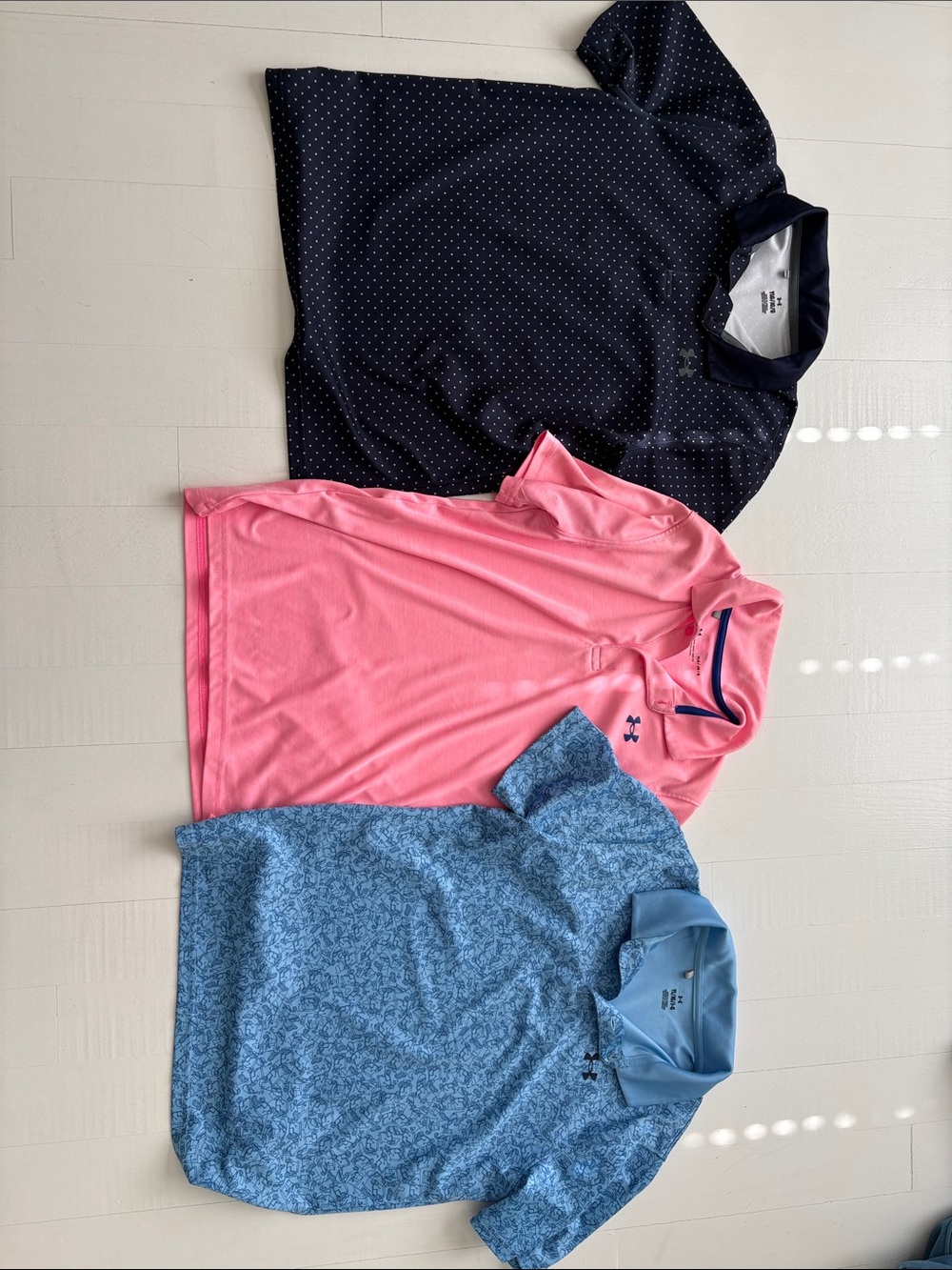 Under Armour Boys Golf Polo & Tee Trio - Navy, Pink, Light Blue